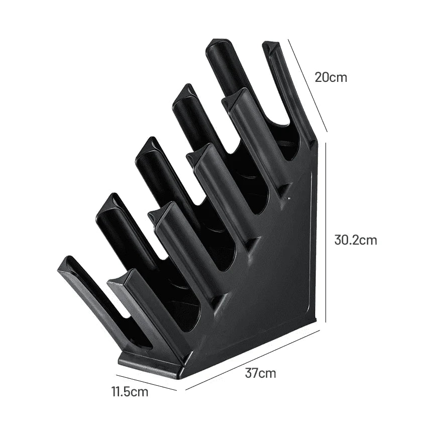 Black 4 Compartment Slanted Cup Holder/Dispenser