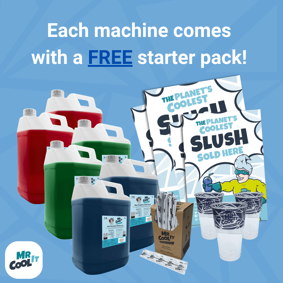 MR COOL IT REGULAR TRIPLE SLUSH MACHINE (3 x 10L) & STARTER PACK