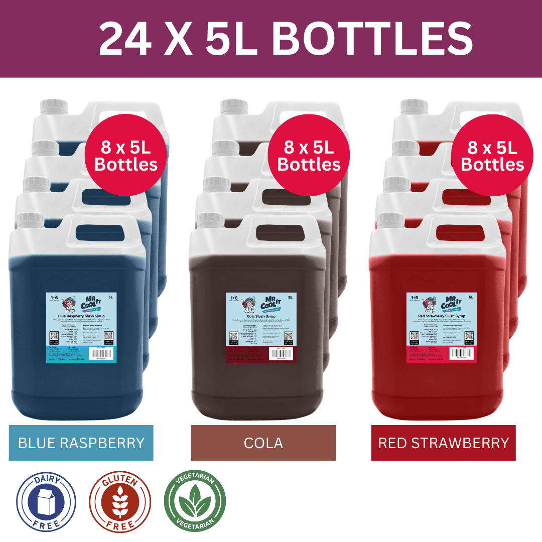 24-Pack Favourites Syrup Bundle Blue, Red & Cola