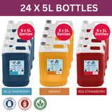 24-Pack Favourites Syrup Bundle Blue, Red & Mango