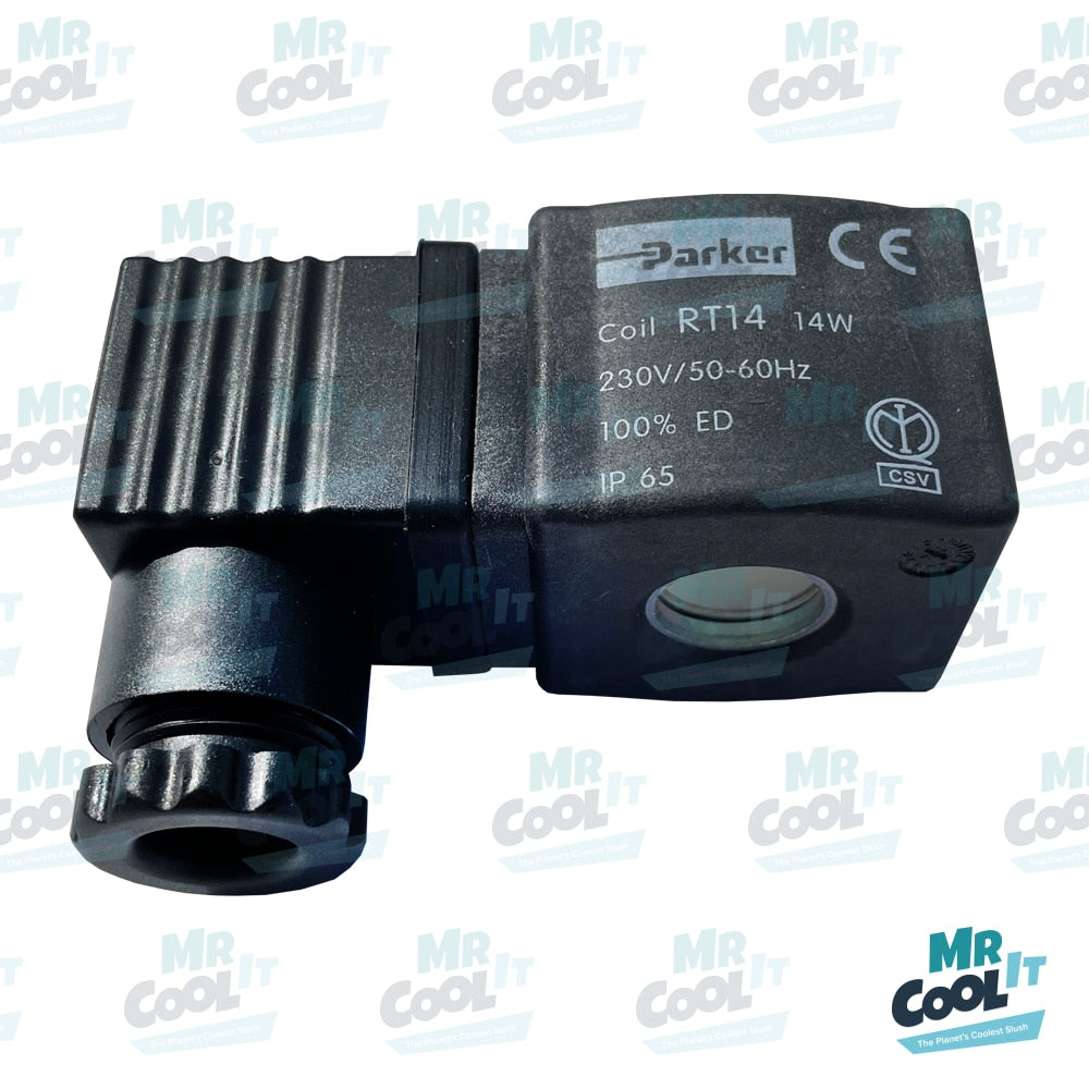 CAB solenoid valve coil manufactured by Parker, model RT14