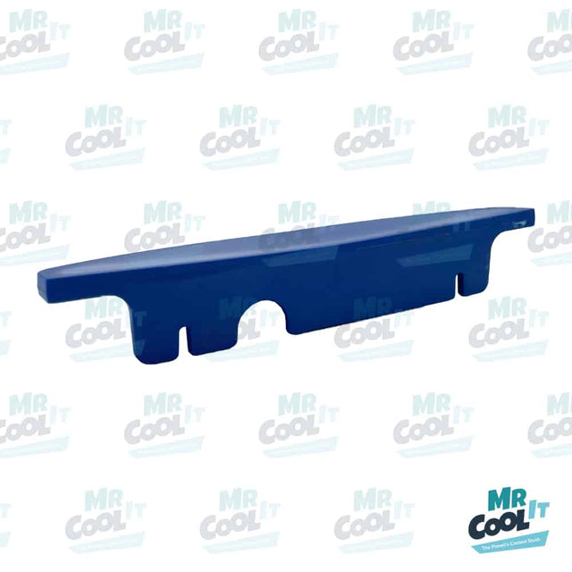 Drip tray trim piece for CAB Skyline machines with flat stainless steel front panel, in blue