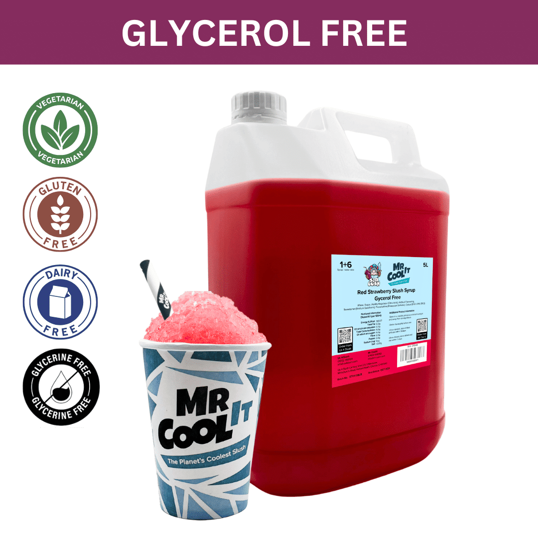 Glycerol Free Red Strawberry Slush Syrup (1 x 5L)