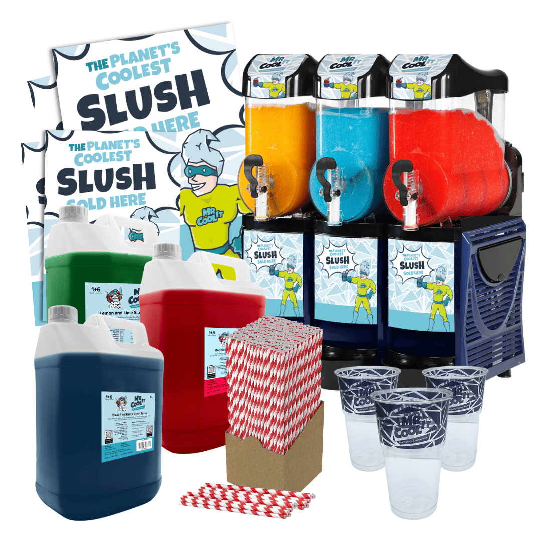 MR COOL IT REGULAR TRIPLE SLUSH MACHINE (3 x 10L) & STARTER PACK