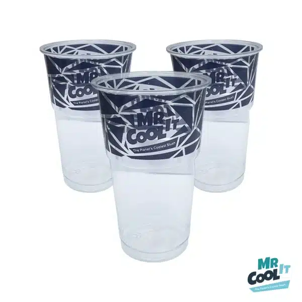 Mr Cool It branded plastic cups