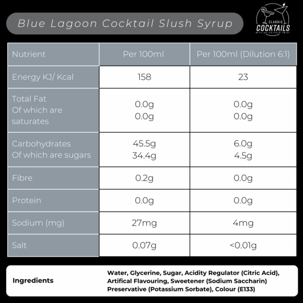 Blue Lagoon Slush Syrup (1 x 5L) - Image 7