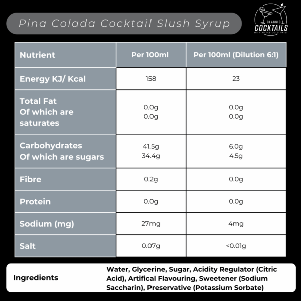 Pina Colada Slush Syrup (1 x 5L) - Image 7