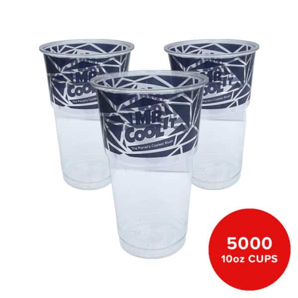 Mr Cool It branded 10oz plastic cups in box of 5000