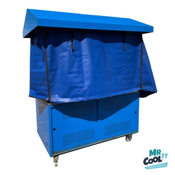 Metal Slush Machine Sales Stands with Roof, Roll Down Covers and Storage Space