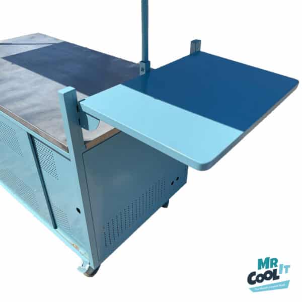 Metal Slush Machine Sales Stands with Roof, Roll Down Covers and Storage Space