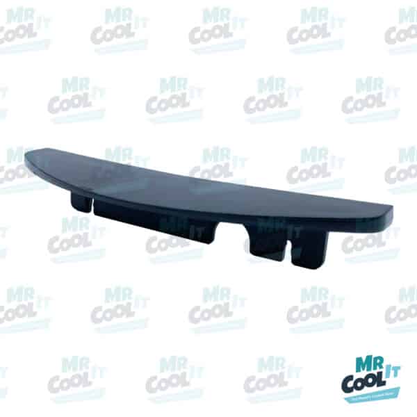 Drip tray trim piece for CAB Skyline machines with flat stainless steel front panel, in black