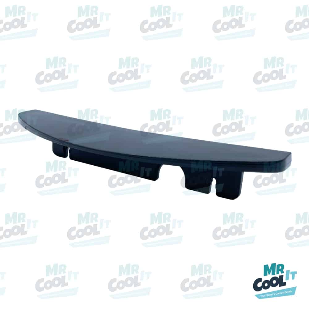 Drip tray trim piece for CAB Skyline machines with flat stainless steel front panel, in black