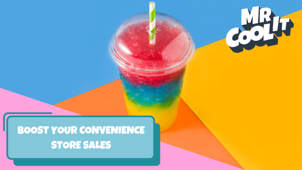 image of a slush drink on a colourful background